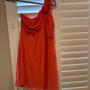 One-Shoulder Peach Dress